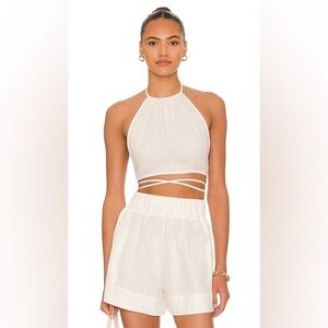 Elegant White Halter Crop Top